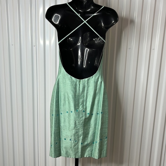 Laundry by Shelli Segal Vintage Silk & Sequins Sheath Silhouette. Preowned - Picture 4 of 9